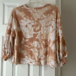 Tie-Dye Women's Top - Peach and White